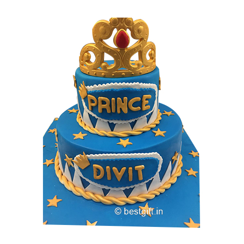 Gold and Royal Blue Prince Cake – Grated Nutmeg